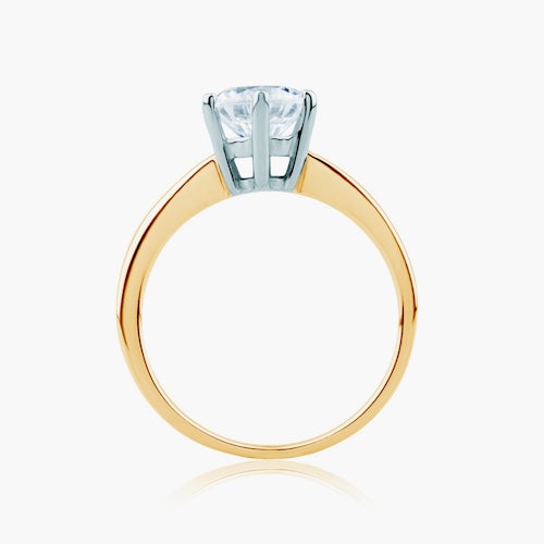 Pierścionek zaręczynowy SAVICKI: dwukolorowe złoto, z diamentem